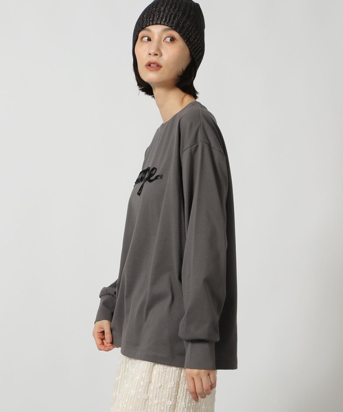 LAKOLE（ラコレ）の「リボンロゴ長袖T/149368（Tシャツ/カットソー・レディース・オフホワイト/ブラウン/チャコール・FREE）」の17枚目の写真