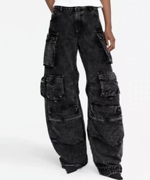 NOVESSEL | A'GEM/9 × .kom『NOVESSEL/ノベセル』ワイドデニムカーゴパンツ(デニムパンツ)