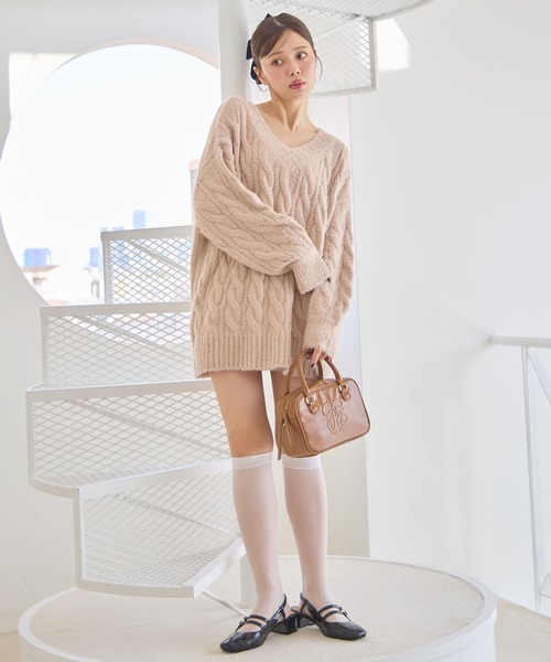 セール】ケーブルニットチュニック（ニット/セーター）｜one after