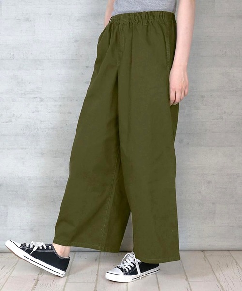 itto...(イット)の「ツイルウエストゴムワイドパンツ(チノパンツ・レディース・ベージュ/ブラック/カーキ・M/L/3L/4L/LL)」の4枚目の写真