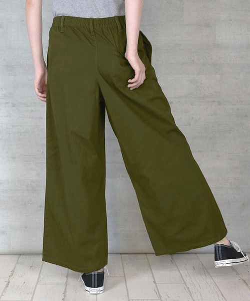 itto...(イット)の「ツイルウエストゴムワイドパンツ(チノパンツ・レディース・ベージュ/ブラック/カーキ・M/L/3L/4L/LL)」の5枚目の写真