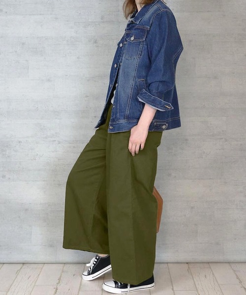 itto...(イット)の「ツイルウエストゴムワイドパンツ(チノパンツ・レディース・ベージュ/ブラック/カーキ・M/L/3L/4L/LL)」の10枚目の写真
