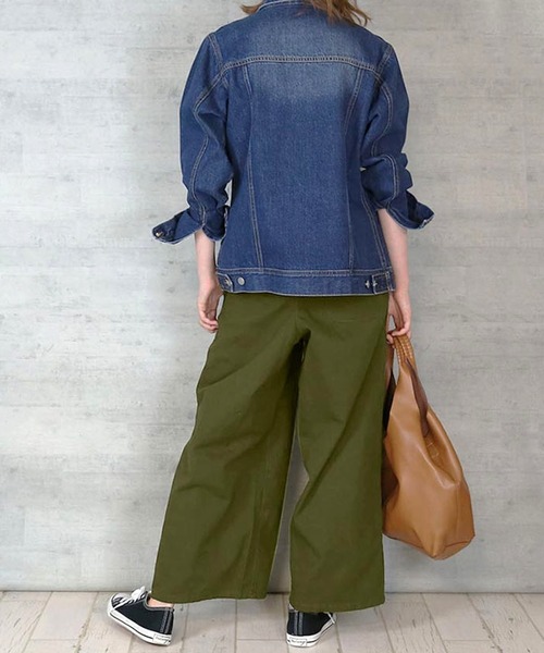 itto...(イット)の「ツイルウエストゴムワイドパンツ(チノパンツ・レディース・ベージュ/ブラック/カーキ・M/L/3L/4L/LL)」の11枚目の写真