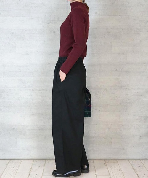 itto...(イット)の「ツイルウエストゴムワイドパンツ(チノパンツ・レディース・ベージュ/ブラック/カーキ・M/L/3L/4L/LL)」の22枚目の写真