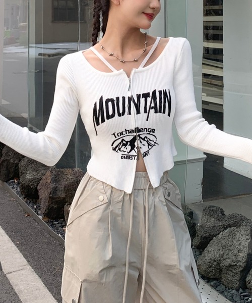 Sibra（シブラ）の「ジップニットカーディガン（Tシャツ/カットソー・レディース・ブラック/アイボリー/モカ/ホワイト・M）」の14枚目の写真