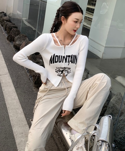 Sibra（シブラ）の「ジップニットカーディガン（Tシャツ/カットソー・レディース・ブラック/アイボリー/モカ/ホワイト・M）」の16枚目の写真