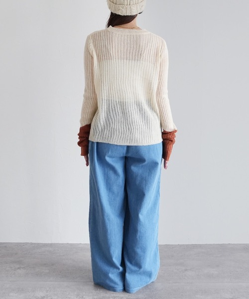 reca（レカ）の「袖切替ニットプルオーバー（ニット/セーター・レディース・ブラウン/チャコールグレー/アイボリー/ブラック・FREE）」の9枚目の写真