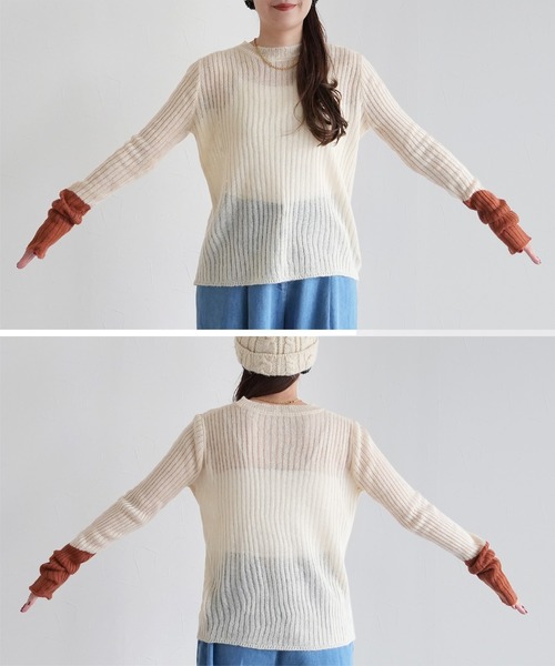 reca（レカ）の「袖切替ニットプルオーバー（ニット/セーター・レディース・ブラウン/チャコールグレー/アイボリー/ブラック・FREE）」の10枚目の写真