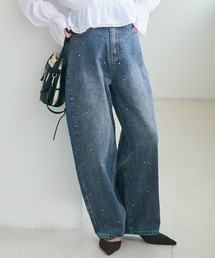 coca（coca） | ラインストーン付 カーブデニム(デニムパンツ)