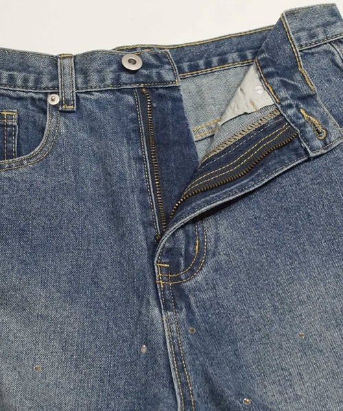 coca(coca)(コカ)の「ラインストーン付 カーブデニム(デニムパンツ・レディース・ブラック/ブルー・S/L/M)」の15枚目の写真