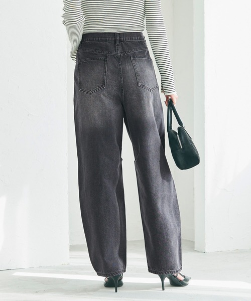 coca(coca)(コカ)の「ラインストーン付 カーブデニム(デニムパンツ・レディース・ブラック/ブルー・S/L/M)」の22枚目の写真