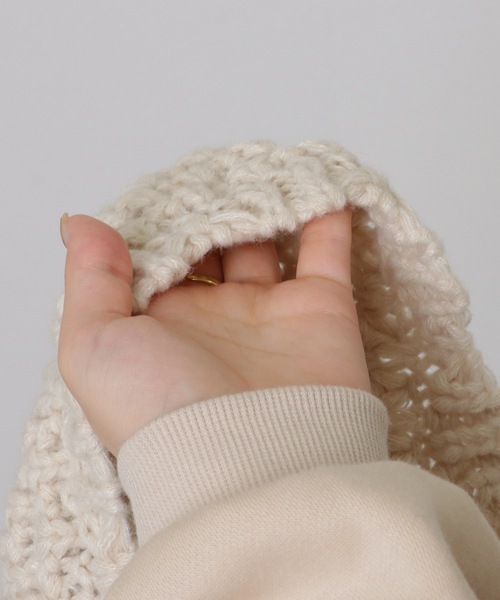 Lace Ladies(レースレディース)の「ソリッドカラー 耳付き フリンジ ニット ワッチ(ニットキャップ/ビーニー・レディース・ベージュ/ブラック/アイボリー・FREE)」の21枚目の写真
