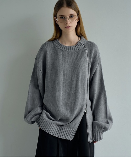 ヴィトゥエルヴ　長袖ニットグレー S ELLUV（エルブ）の「【ELLUV/エルヴ】-2025AW EDIT-カーブラウンド