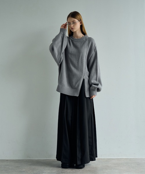 ヴィトゥエルヴ　長袖ニットグレー S セール】 【Oggi2月号掲載/洗える】ウールカシミヤ Vネック ニット