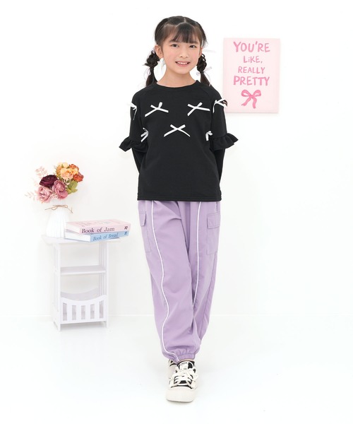 Bee des Bee（ビーデスビー）の「パイピング カーゴパンツ（カーゴパンツ・キッズ・ラベンダー/ブラック/ピンク・100cm/110cm/120cm/130cm/140cm/150cm/160cm）」の11枚目の写真