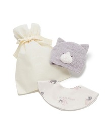 gelato pique（ジェラートピケ）の「【ラッピング済み】【BABY】プレイフルキャット柄スタイ＆キャップSET（ベビーギフト）」