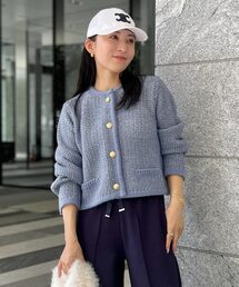 KOBE LETTUCE | [ Yuumiさんコラボ ] ノーカラーラメニットジャケット(ノーカラージャケット)