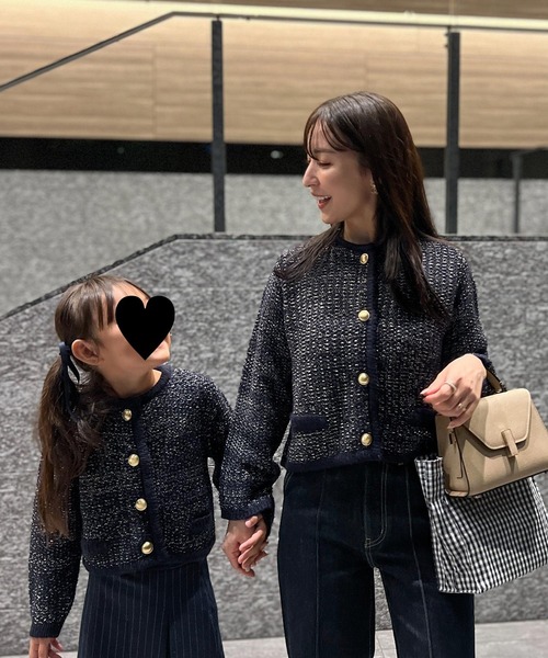 セール】[ Yuumiさんコラボ ] ノーカラーラメニットジャケット（ノー