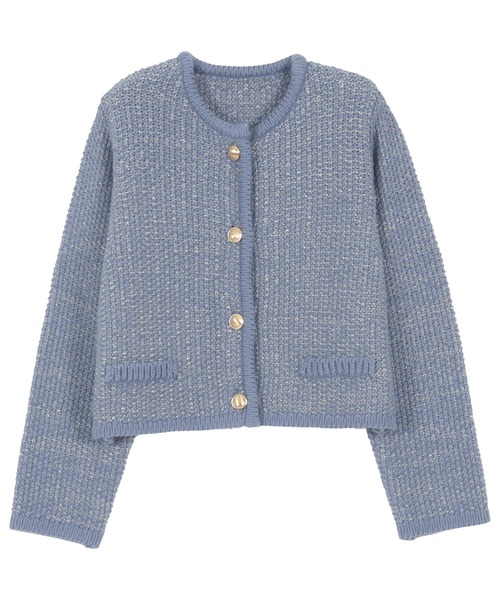 gim ノーカラーニットジャケット size L ノーカラージャケット バイ