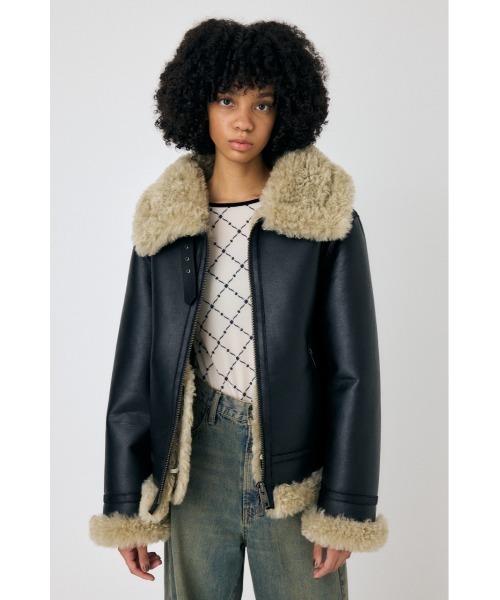 MOUSSY（マウジー）の「AGED AVIATOR ジャケット（その他アウター・レディース・ブラック/ブラウン・FREE）」の4枚目の写真