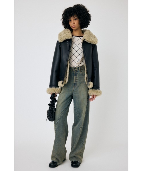 MOUSSY（マウジー）の「AGED AVIATOR ジャケット（その他アウター・レディース・ブラック/ブラウン・FREE）」の6枚目の写真