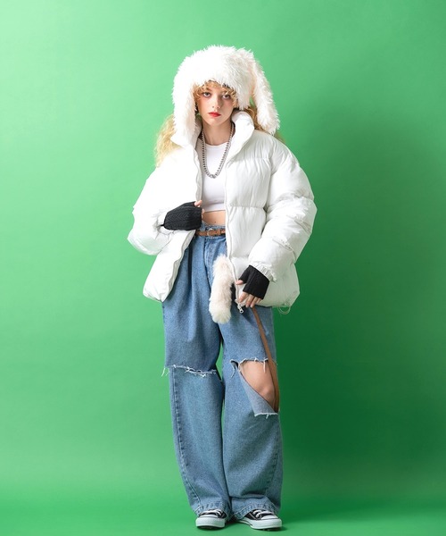 セール】an meets zakka ケーブルニットフィンガーレス手袋