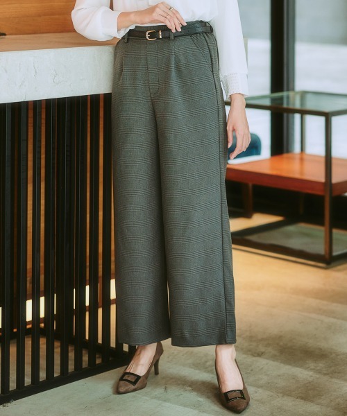 7days Life Styling(セブンデイズライフスタイリング)の「【裏微起毛】ウール調ワイドパンツ(スラックス・レディース・グレー/ブラック系/ブラウン系/ブラック・S/M/L/LL/3L)」の2枚目の写真