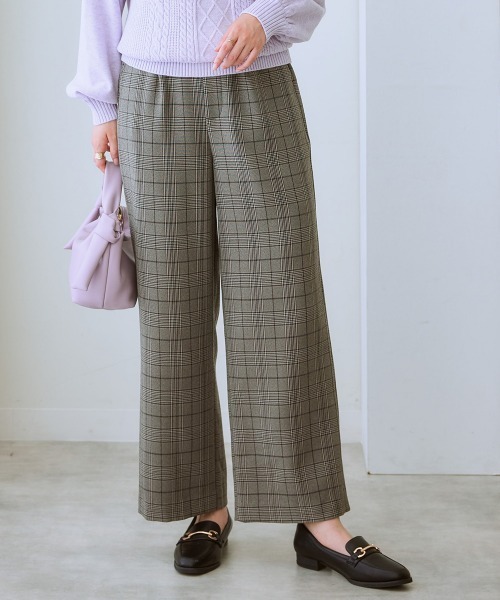 7days Life Styling(セブンデイズライフスタイリング)の「【裏微起毛】ウール調ワイドパンツ(スラックス・レディース・グレー/ブラック系/ブラウン系/ブラック・S/M/L/LL/3L)」の4枚目の写真