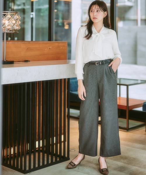 7days Life Styling(セブンデイズライフスタイリング)の「【裏微起毛】ウール調ワイドパンツ(スラックス・レディース・グレー/ブラック系/ブラウン系/ブラック・S/M/L/LL/3L)」の9枚目の写真