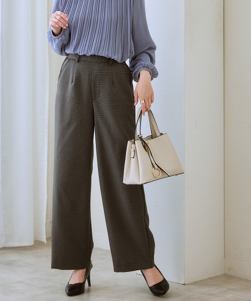 7days Life Styling(セブンデイズライフスタイリング)の「【裏微起毛】ウール調ワイドパンツ(スラックス・レディース・グレー/ブラック系/ブラウン系/ブラック・S/M/L/LL/3L)」の10枚目の写真