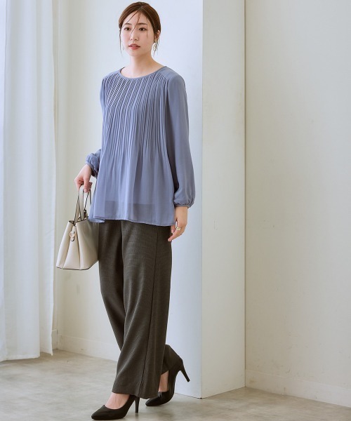 7days Life Styling(セブンデイズライフスタイリング)の「【裏微起毛】ウール調ワイドパンツ(スラックス・レディース・グレー/ブラック系/ブラウン系/ブラック・S/M/L/LL/3L)」の11枚目の写真