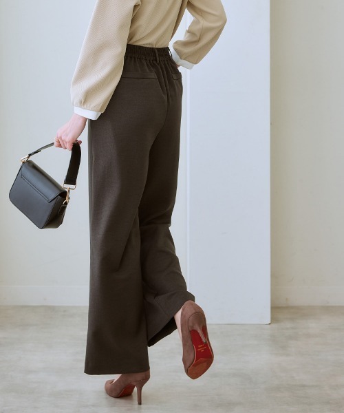 7days Life Styling(セブンデイズライフスタイリング)の「【裏微起毛】ウール調ワイドパンツ(スラックス・レディース・グレー/ブラック系/ブラウン系/ブラック・S/M/L/LL/3L)」の13枚目の写真