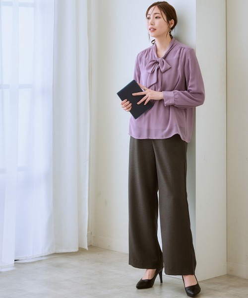 7days Life Styling(セブンデイズライフスタイリング)の「【裏微起毛】ウール調ワイドパンツ(スラックス・レディース・グレー/ブラック系/ブラウン系/ブラック・S/M/L/LL/3L)」の20枚目の写真