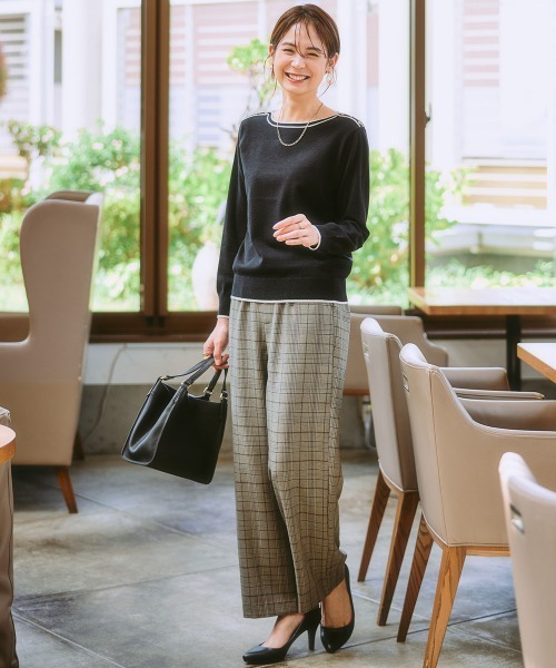 7days Life Styling(セブンデイズライフスタイリング)の「【裏微起毛】ウール調ワイドパンツ(スラックス・レディース・グレー/ブラック系/ブラウン系/ブラック・S/M/L/LL/3L)」の22枚目の写真