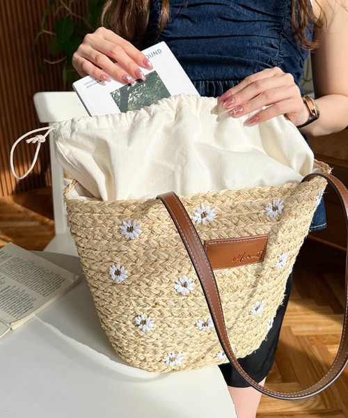 non-sens シャドーフラワー かごバッグ フラワーモチーフ付きカゴバッグ（かごバッグ）｜tocco closet