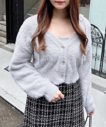 INGNI | フェザーニットカーディガン+肩リボンキャミSET(アンサンブル)