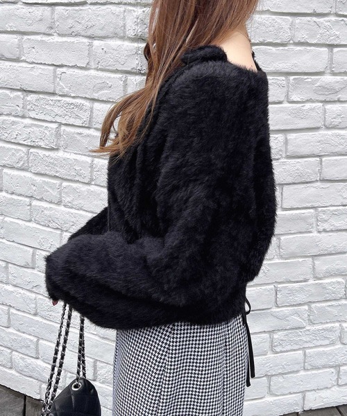 INGNI(イング)の「フェザーニットカーディガン+肩リボンキャミSET(アンサンブル・レディース・アイボリー/ブラック/グレー/ピンク・M)」の16枚目の写真