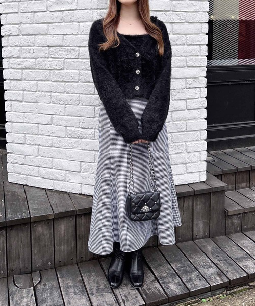 INGNI(イング)の「フェザーニットカーディガン+肩リボンキャミSET(アンサンブル・レディース・アイボリー/ブラック/グレー/ピンク・M)」の18枚目の写真