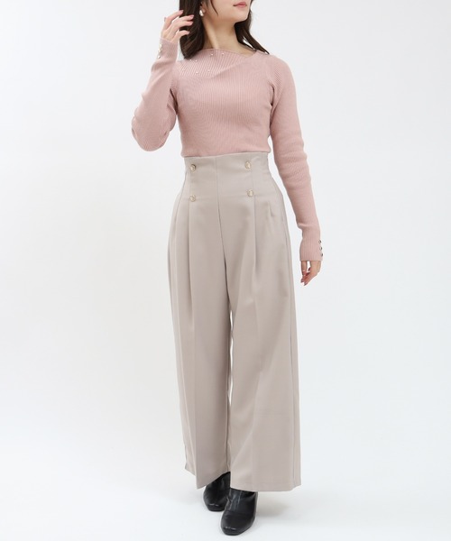 TRUDEA(トルディア)の「アシメドレープパール付きニット(ニット/セーター・レディース・ブラック/ホワイト/チャコールグレー/ピンクベージュ・MEDIUM/LARGE)」の16枚目の写真