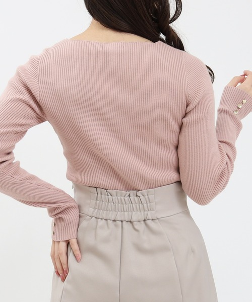 TRUDEA(トルディア)の「アシメドレープパール付きニット(ニット/セーター・レディース・ブラック/ホワイト/チャコールグレー/ピンクベージュ・MEDIUM/LARGE)」の15枚目の写真