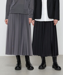 COMME CA | 【リバーシブル】ソフトチュール×オーガンジートリコット広幅 スカート(スカート)