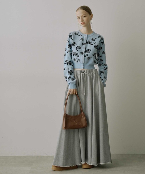 VIOLETTA（ヴィオレッタ）の「スウェットロングフレアスカート（スカート・レディース・グレー/ブラック・S/M）」の19枚目の写真