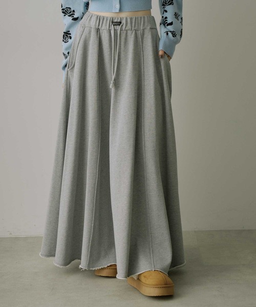 VIOLETTA（ヴィオレッタ）の「スウェットロングフレアスカート（スカート・レディース・グレー/ブラック・S/M）」の17枚目の写真