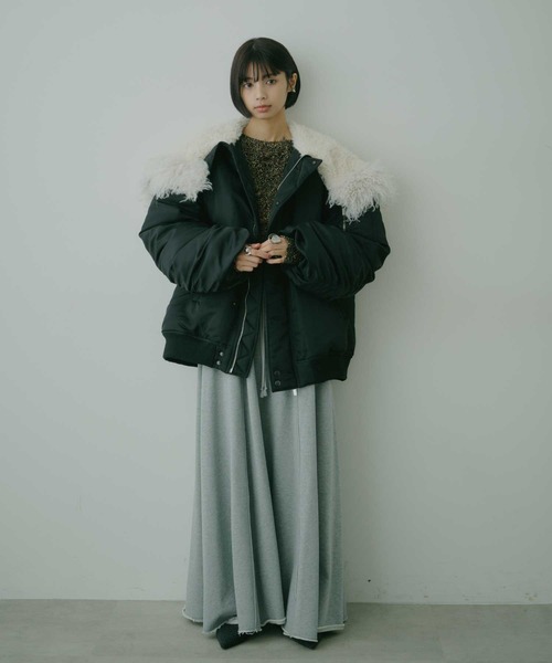 スウェットロングフレアスカート（スカート）｜VIOLETTA