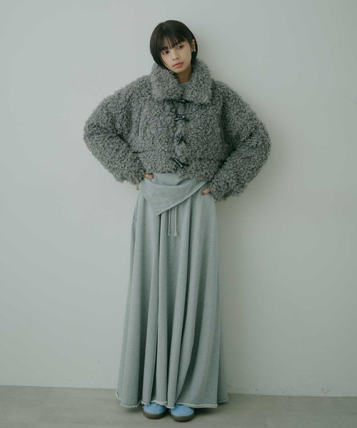 VIOLETTA(ヴィオレッタ)の「スウェットロングフレアスカート(スカート・レディース・グレー/ブラック・S/M)」の19枚目の写真