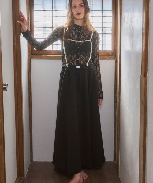 VIOLETTA（ヴィオレッタ）の「スウェットロングフレアスカート（スカート・レディース・グレー/ブラック・S/M）」の11枚目の写真