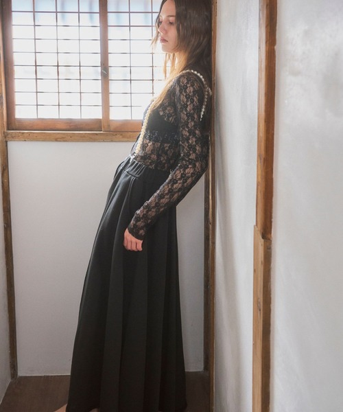 VIOLETTA（ヴィオレッタ）の「スウェットロングフレアスカート（スカート・レディース・グレー/ブラック・S/M）」の12枚目の写真