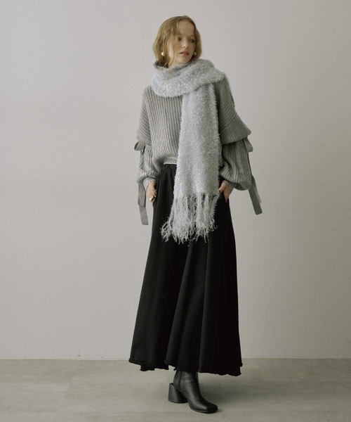 VIOLETTA（ヴィオレッタ）の「スウェットロングフレアスカート（スカート・レディース・グレー/ブラック・S/M）」の16枚目の写真