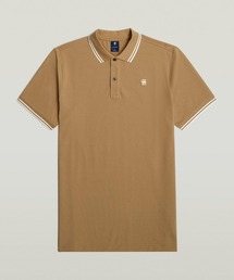 DUNDA SLIM STRIPE POLO/ベーシックデザインワンポイントロゴポロシャツ