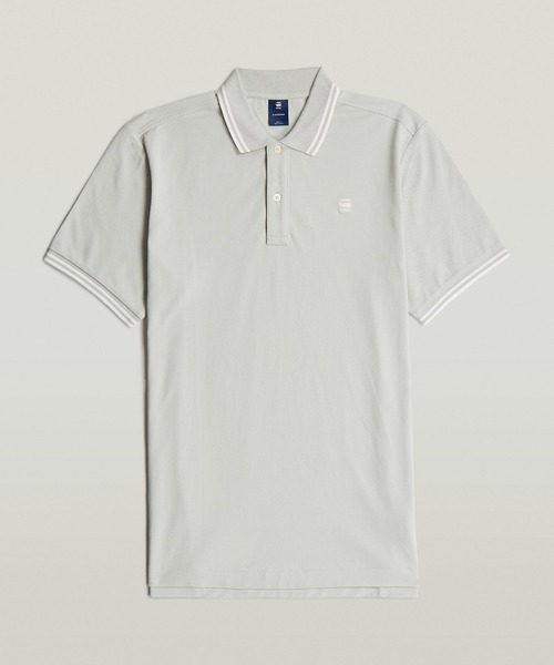 G-STAR（ジースター）の「DUNDA SLIM STRIPE POLO/ベーシックデザインワンポイントロゴポロシャツ（ポロシャツ・メンズ・ブルー/グレー系その他/ベージュ/ブルー系その他・LARGE/MEDIUM/SMALL/X-LARGE/X-SMALL）」の2枚目の写真